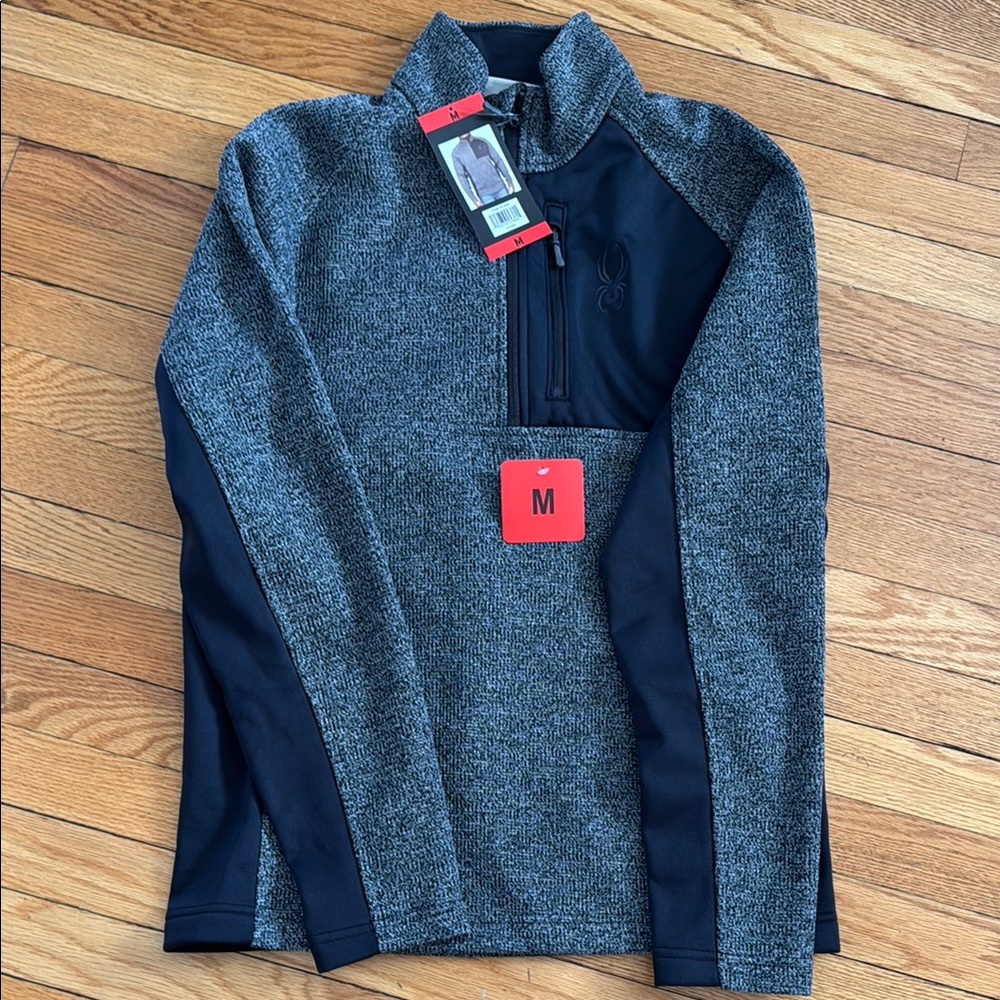 Spyder Gray and Black Quarter-Zip Pullover
